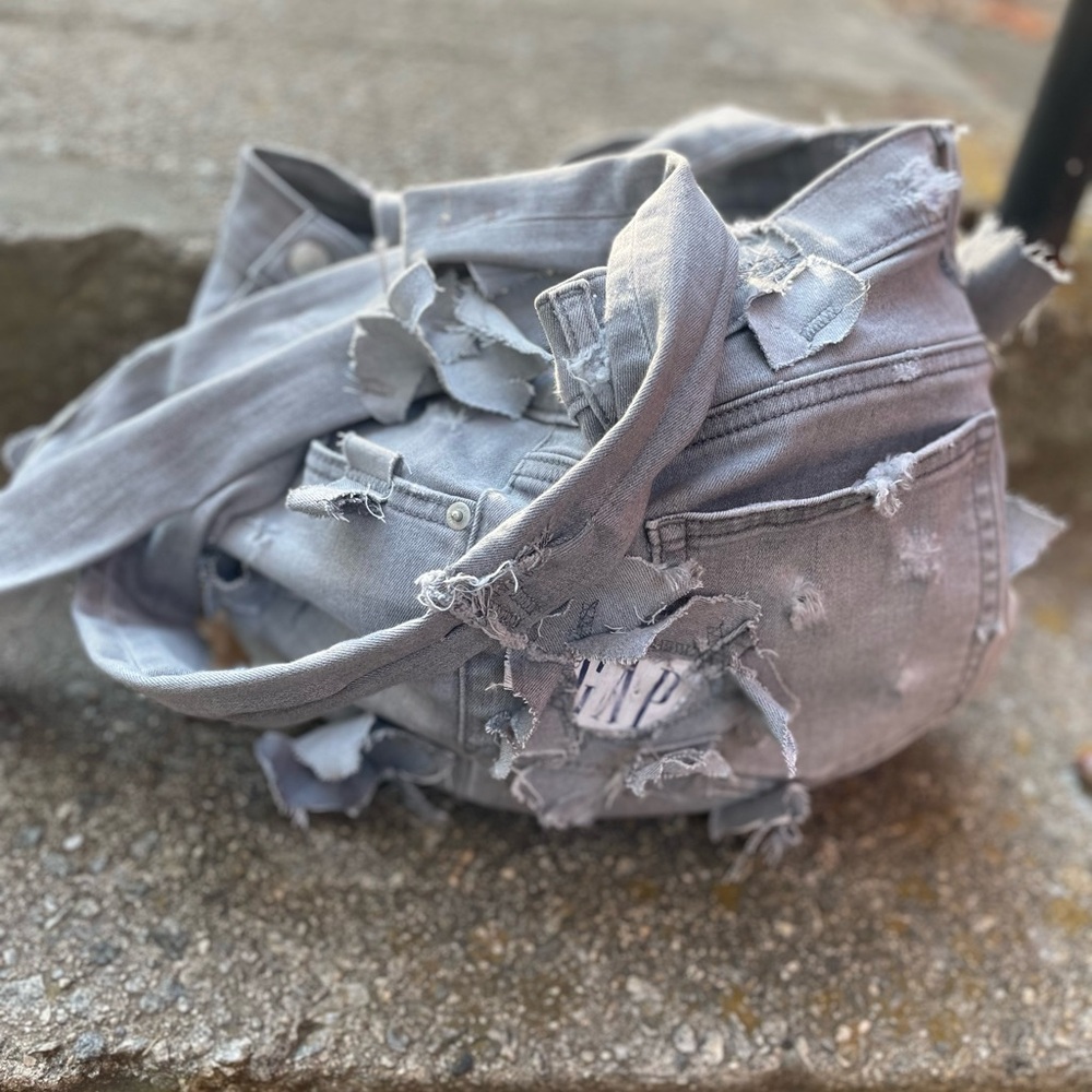 Distressed Denim Tote Bag